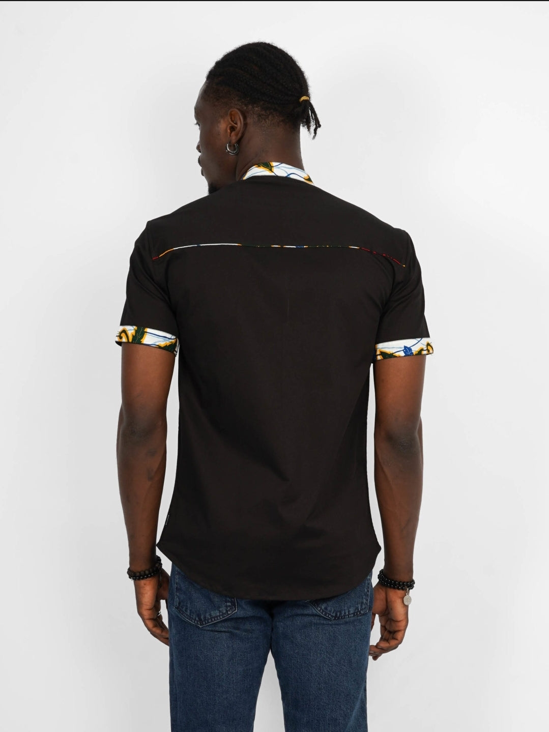 Chemise Mao noire manches courtes Kinshasa
