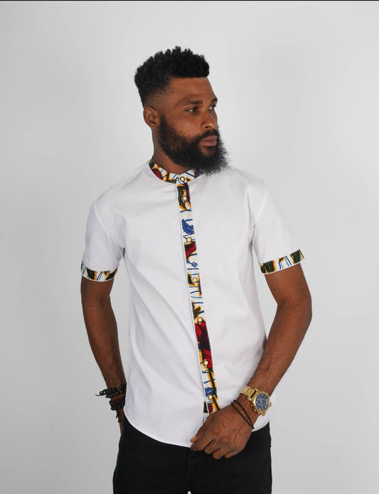 Chemise Mao noire manches courtes Kinshasa