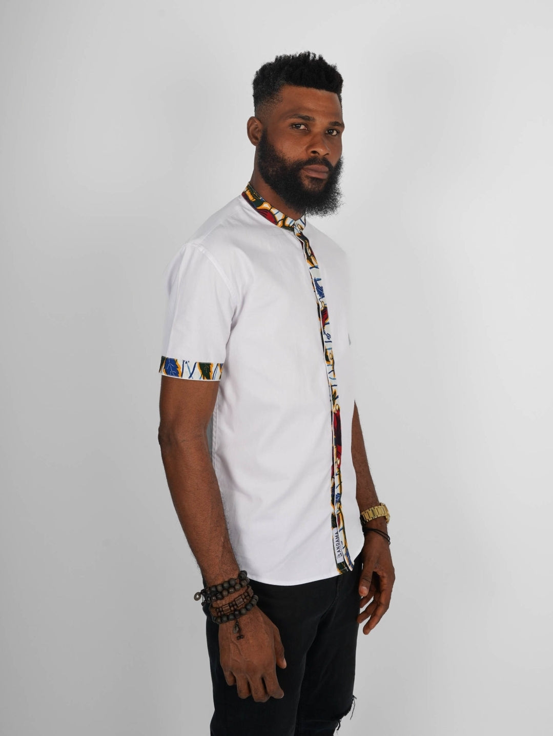 Chemise Mao noire manches courtes Kinshasa