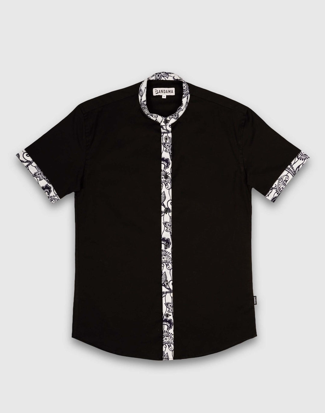 Chemise Mao noire manches courtes Lagos