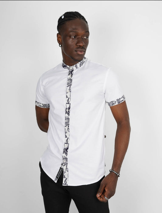Chemise Mao Blanc manches courtes Lagos