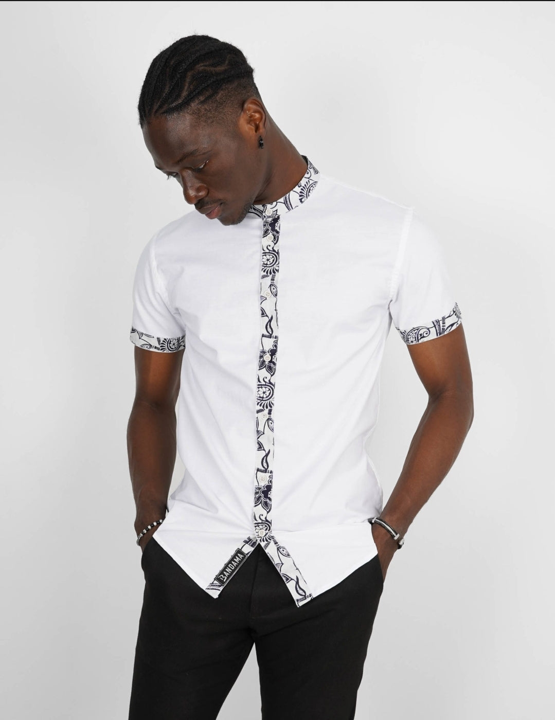 Chemise Mao Blanc manches courtes Lagos