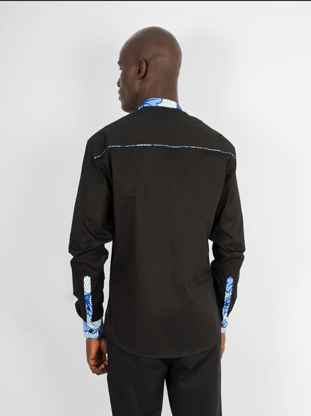 Chemise Mao noire manches longues Victoria