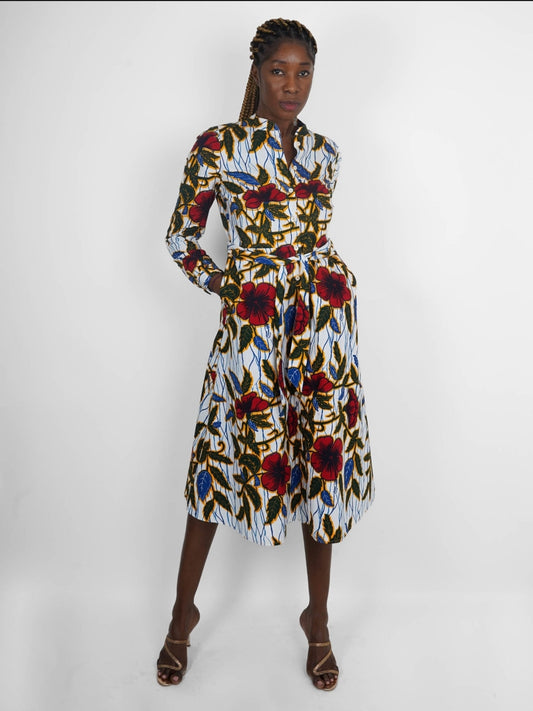 Robe chemise manches longues Kinshasa