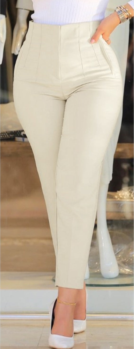 Pantalon skinny boutonné à taille femme