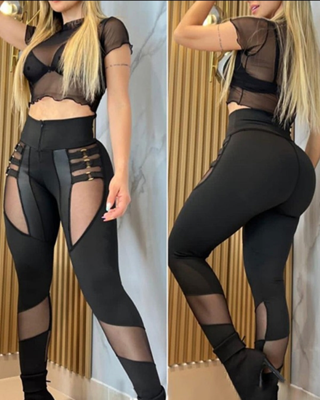 Pantalon skinny boutonné à taille femme