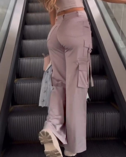 Pantalon skinny boutonné à taille femme