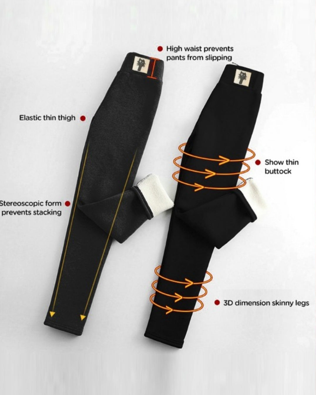 Leggings rembourré skinny boutonné à taille haute femme