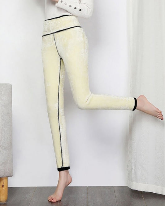 Leggings rembourré skinny boutonné à taille haute femme