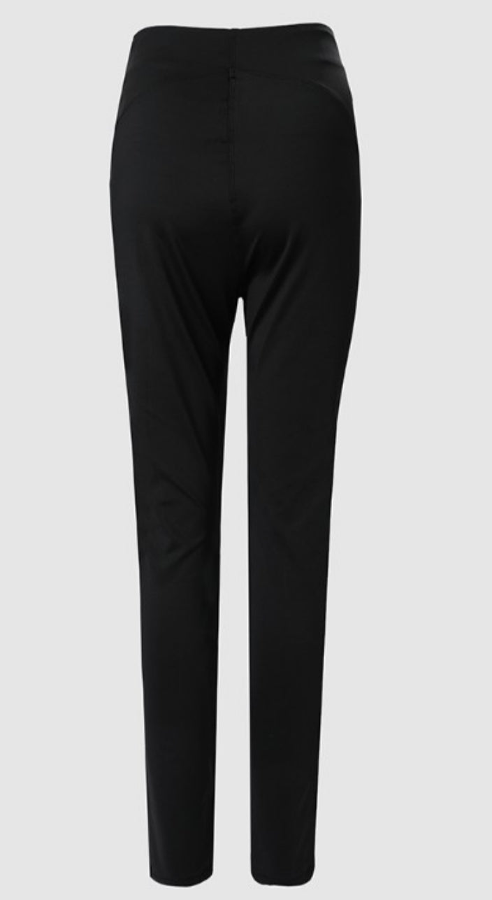 Women's buttoned waist skinny leggings