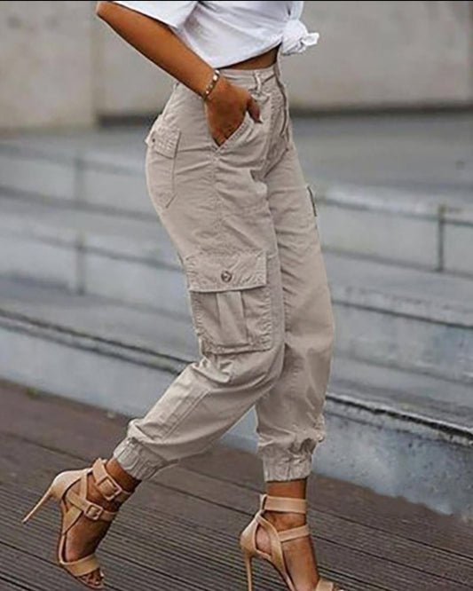 Pantalon skinny boutonné à taille femme