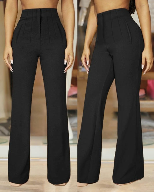 Pantalon skinny boutonné à taille femme