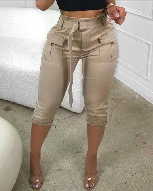 Pantalon skinny boutonné à taille femme