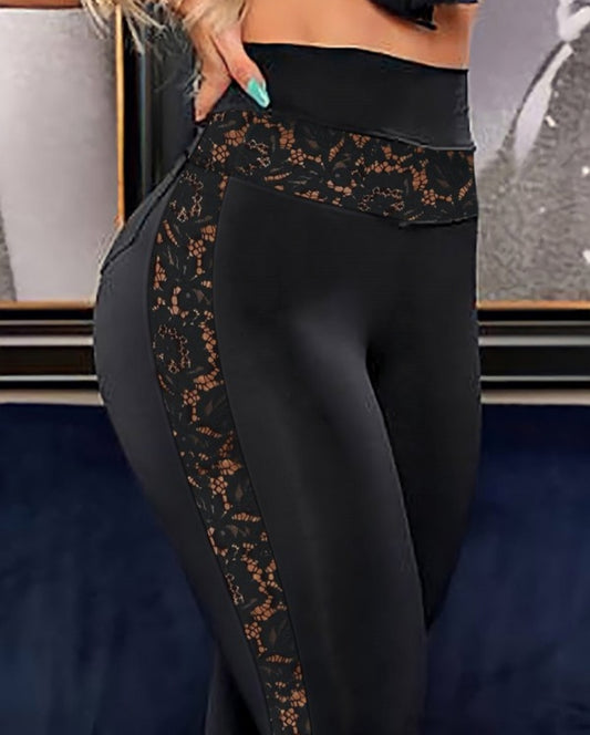 Pantalon skinny boutonné à taille femme