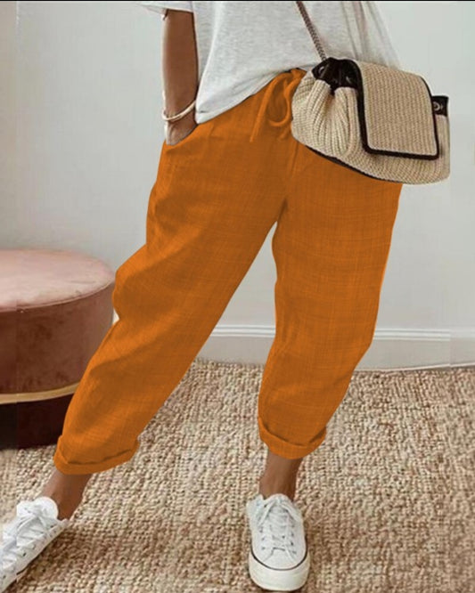 Pantalon skinny boutonné à taille femme