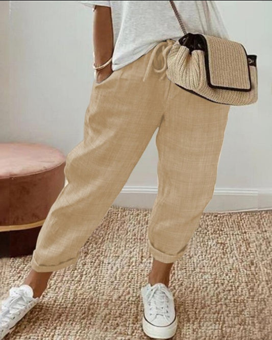 Pantalon skinny boutonné à taille femme