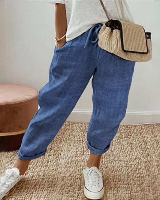 Pantalon skinny boutonné à taille femme