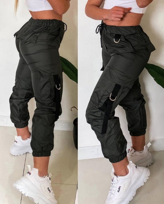 Pantalon skinny boutonné à taille femme