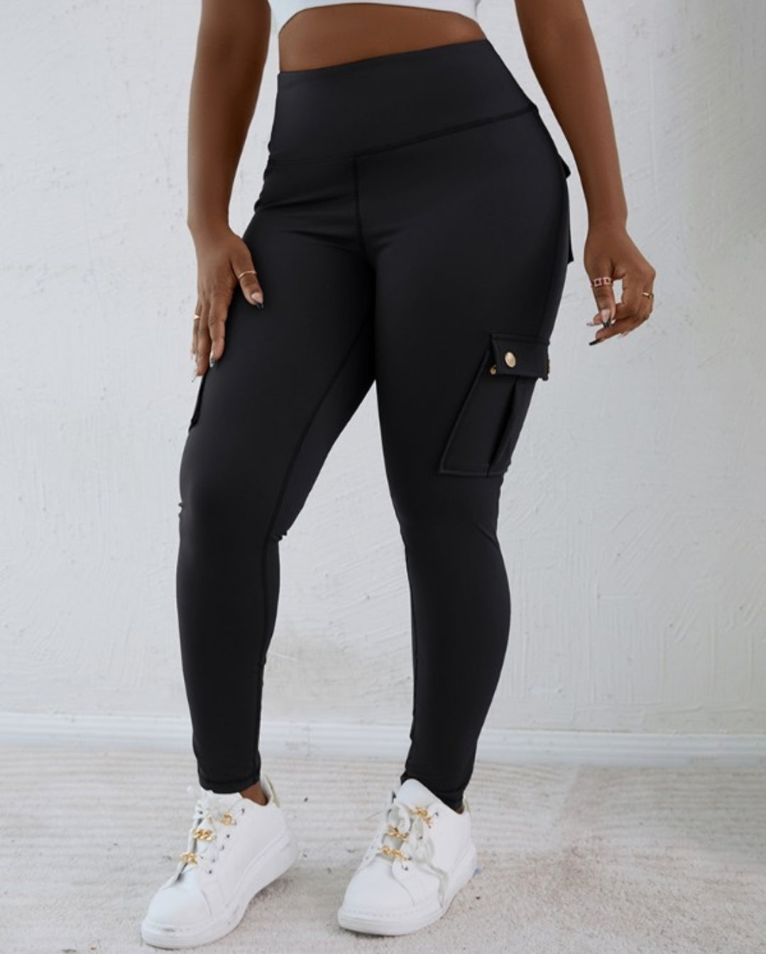 Pantalon skinny boutonné à taille femme