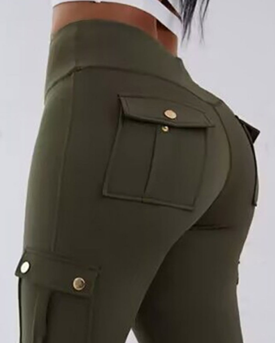 Pantalon skinny boutonné à taille femme