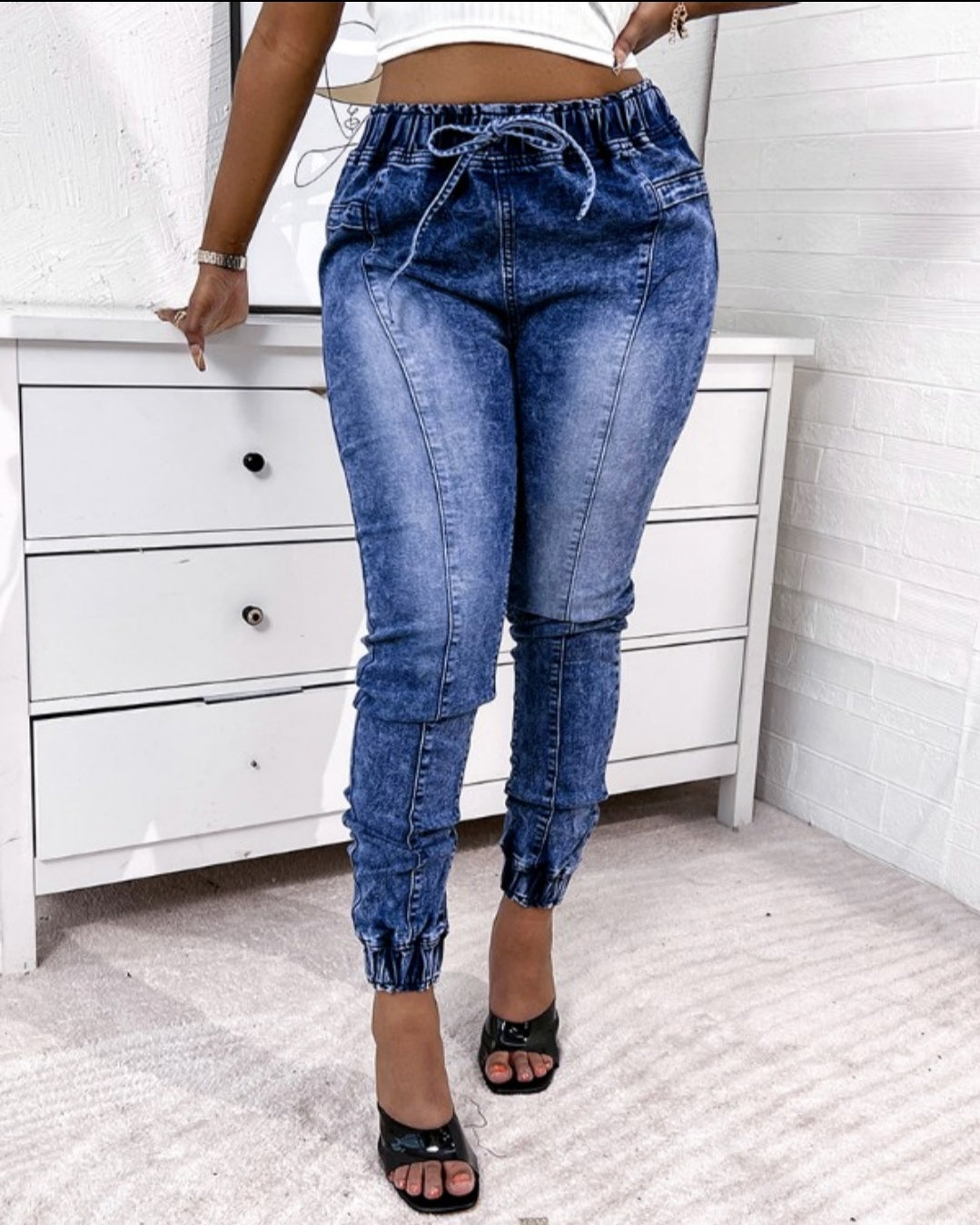 Jean  skinny boutonné à taille femme