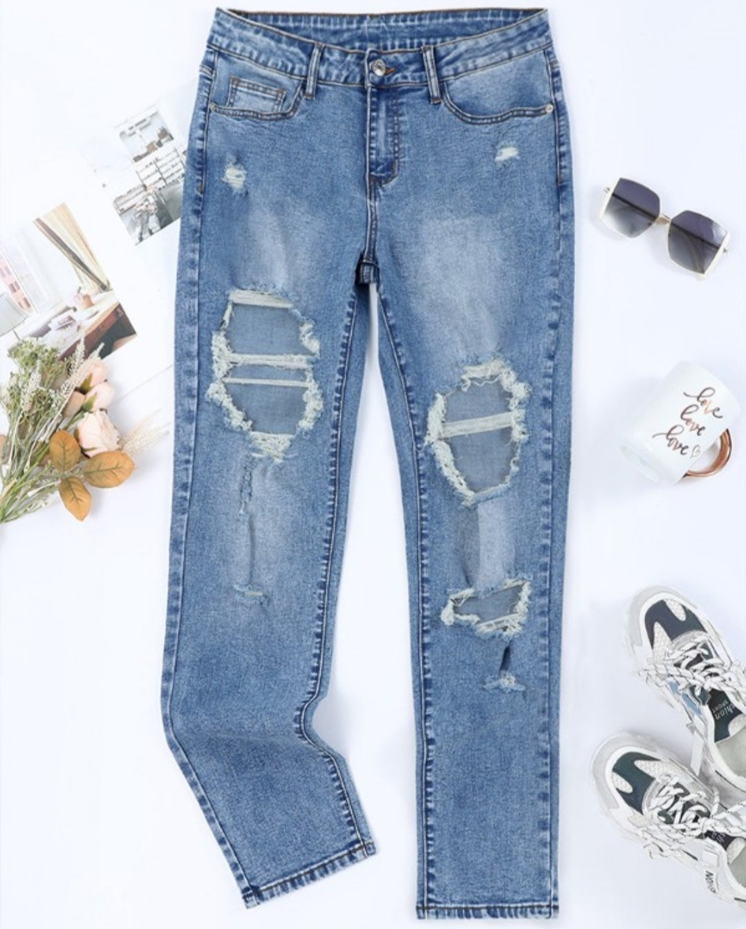 Jean  skinny boutonné à taille femme