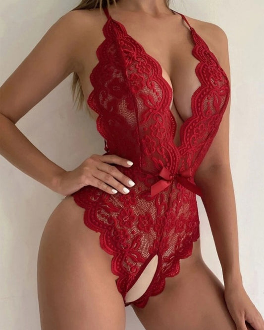 Ensemble de lingerie jarretière en dentelle Femme