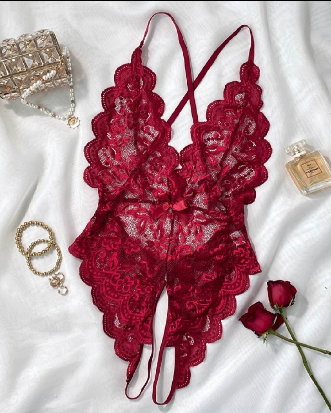 Ensemble de lingerie jarretière en dentelle Femme