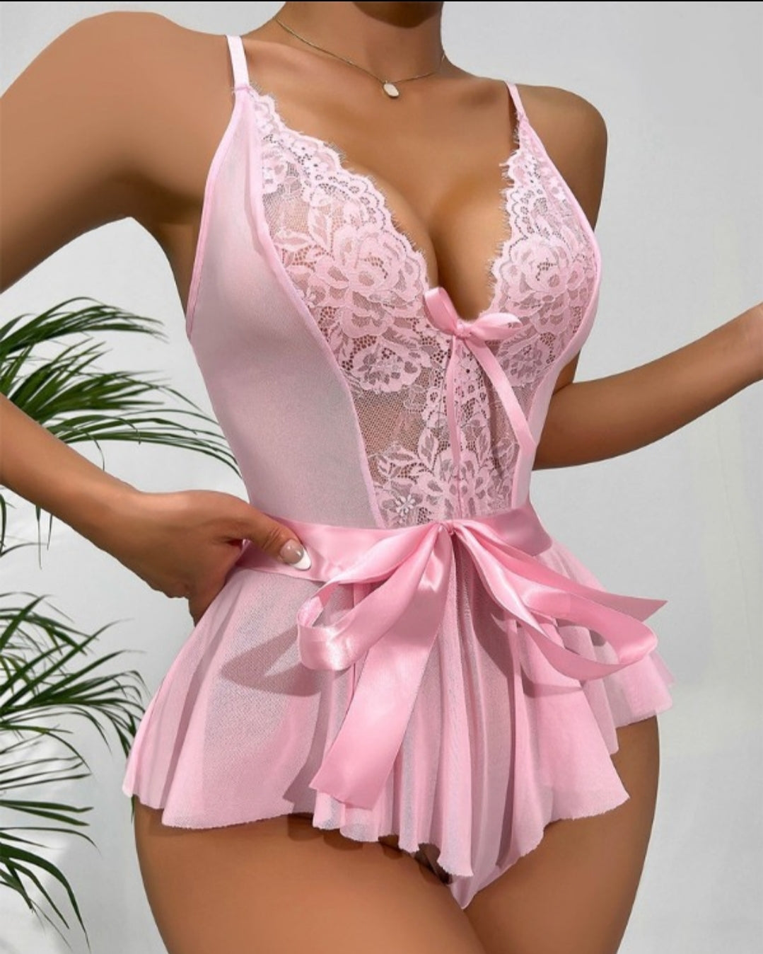 Ensemble de lingerie jarretière en dentelle Femme
