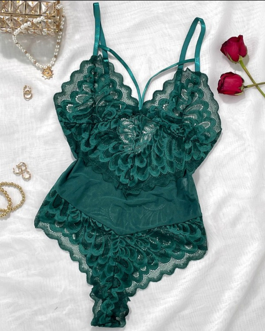Ensemble de lingerie jarretière en dentelle Femme