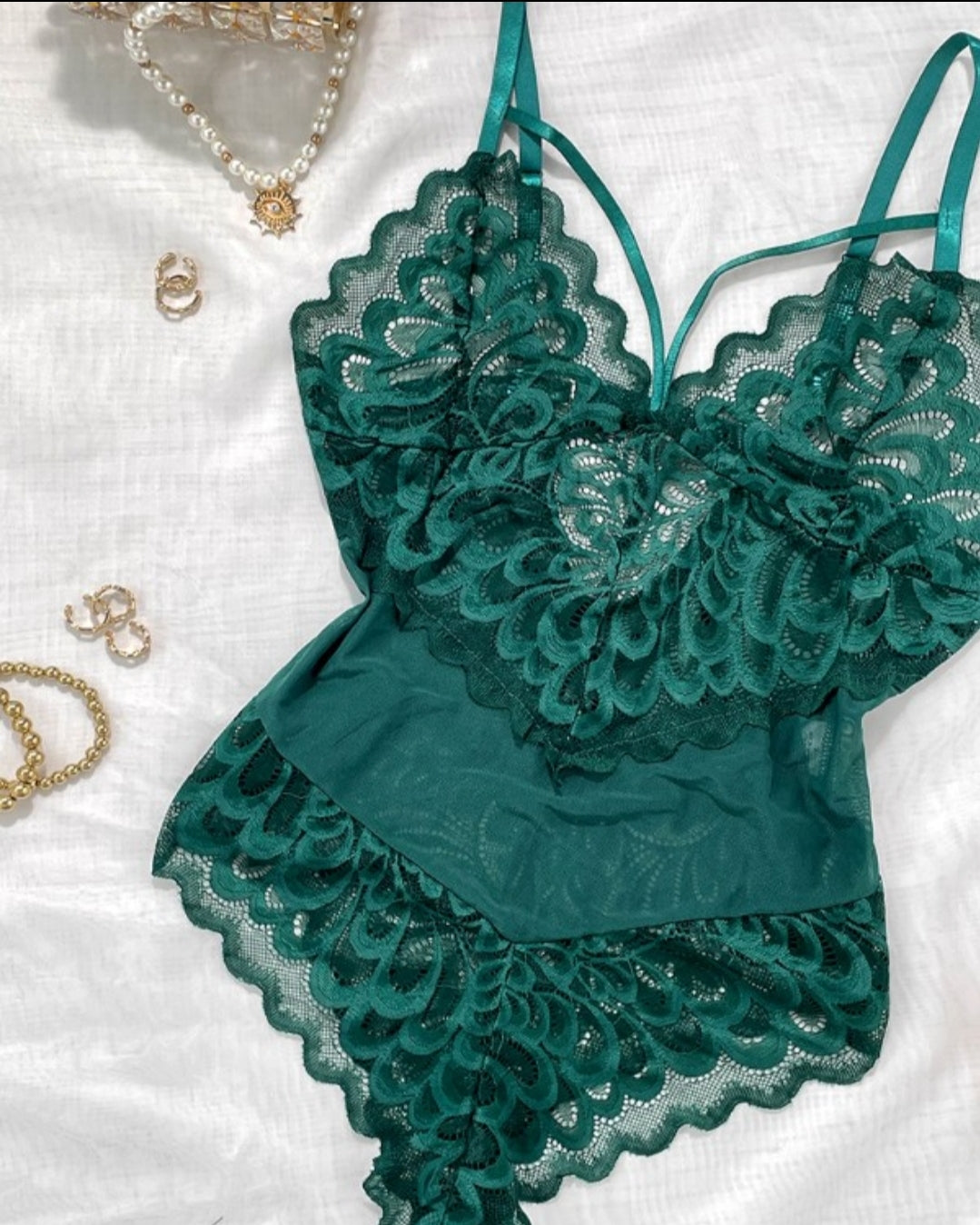 Ensemble de lingerie jarretière en dentelle Femme