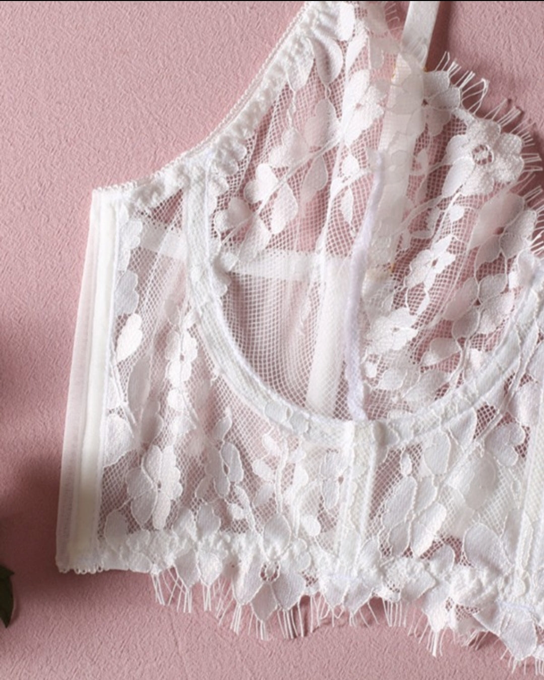 Ensemble de lingerie en dentelle au crochet Bowknot Decor