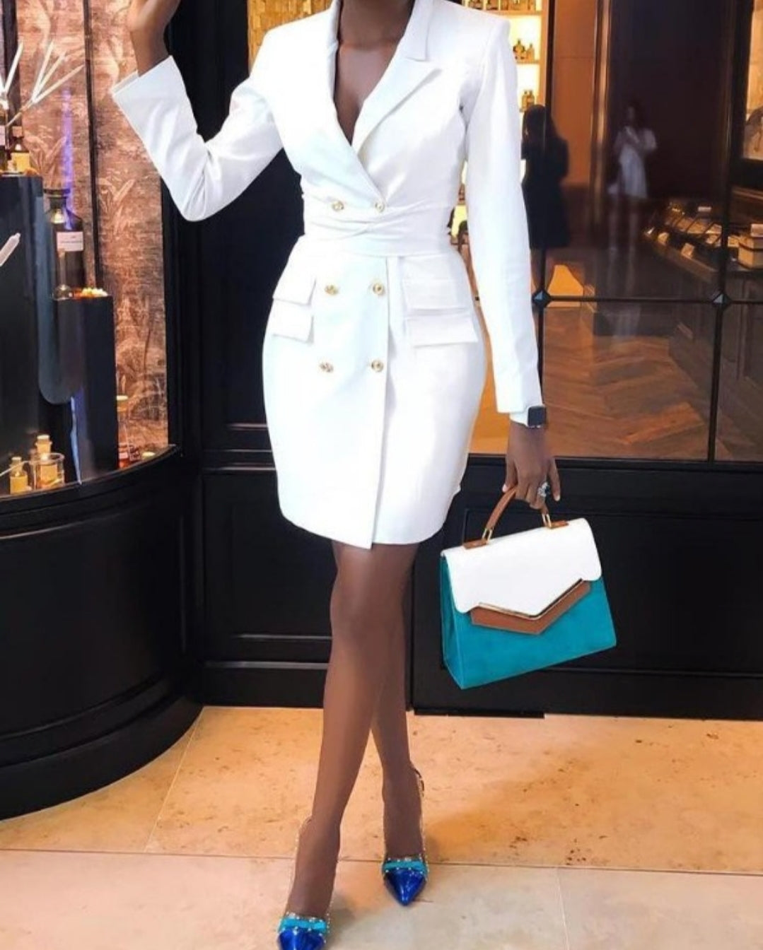 Robe de travail Blazer croisée à manches longues