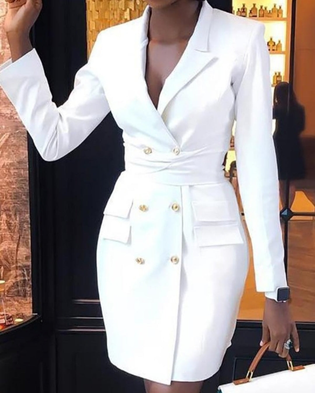 Robe de travail Blazer croisée à manches longues