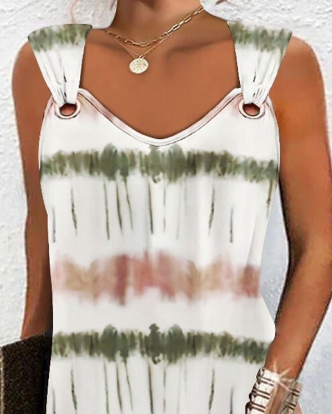 Robe décontractée à oeillets et imprimé tie - dye
