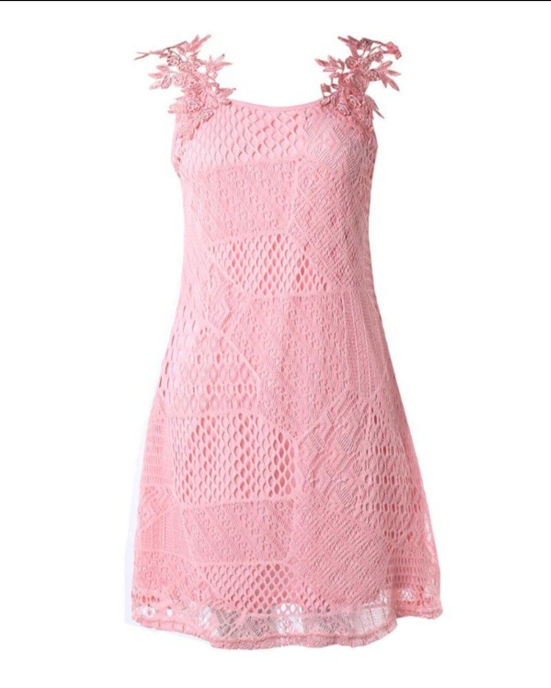 Robe décontractée à patch en dentelle évidée