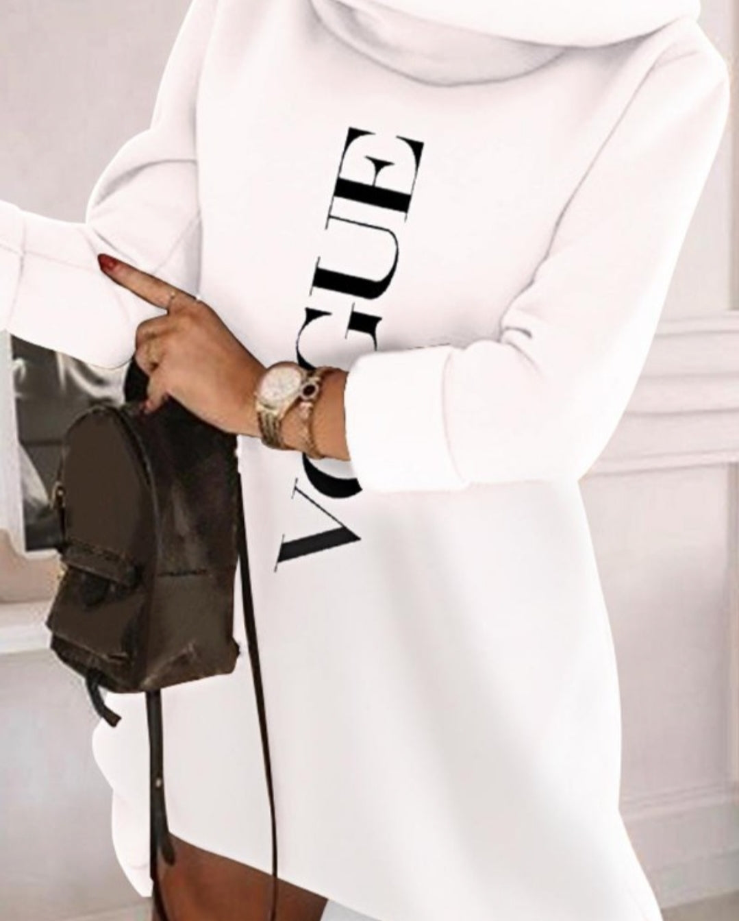 Robe décontractée sweat à manches longue et imprimé lettre