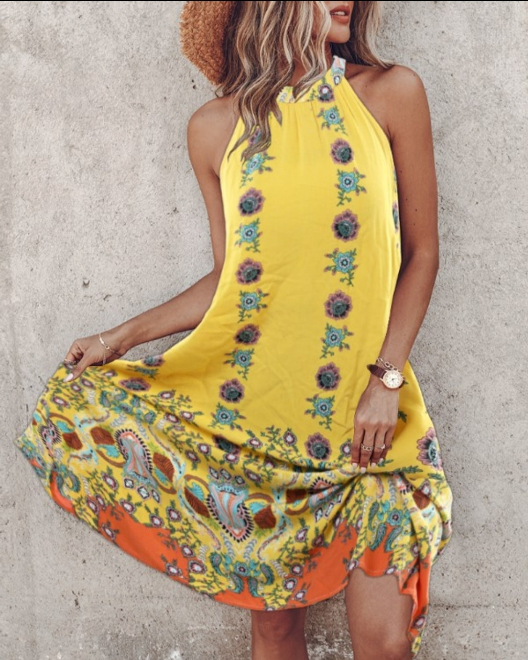 Robe décontractée à imprimé cachemire Floral