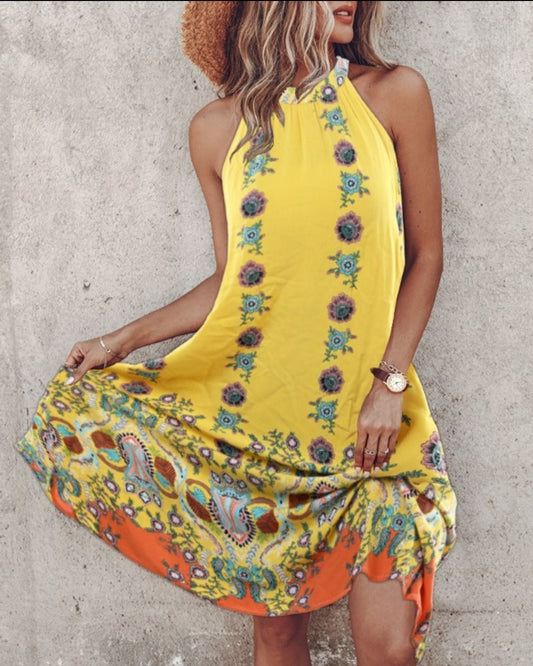 Robe décontractée à imprimé cachemire Floral