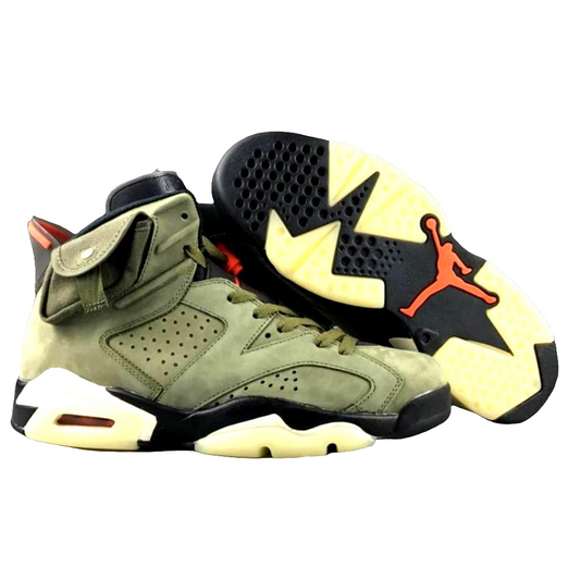 Air Jordan 6 Travis Scott Medium Olive Sneakers