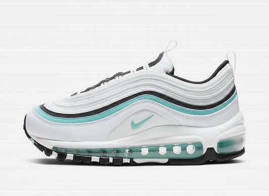 Premièrement, les baskets Nike Air Max 97 Femme incarnent un design emblématique et audacieux.