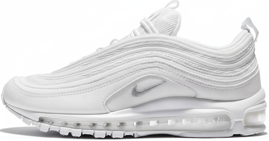 Premièrement, les baskets Nike Air Max 97 Femme incarnent un design emblématique et audacieux.

Inspirées des lignes fluides des trains à grande vitesse japonais.