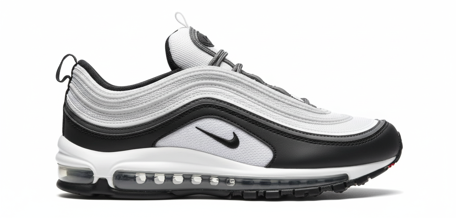 Premièrement, les baskets Nike Air Max 97 Femme incarnent un design emblématique et audacieux.

Inspirées des lignes fluides des trains à grande vitesse japonais.