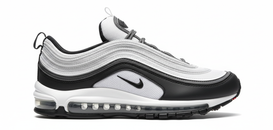 Premièrement, les baskets Nike Air Max 97 Femme incarnent un design emblématique et audacieux.

Inspirées des lignes fluides des trains à grande vitesse japonais.