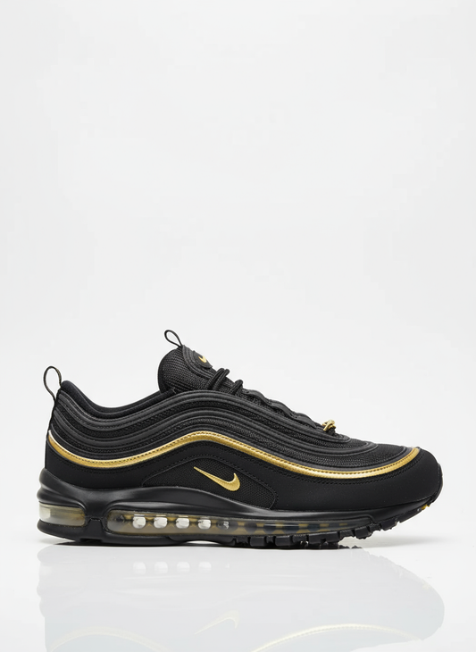 Premièrement, les baskets Nike Air Max 97 Femme incarnent un design emblématique et audacieux.