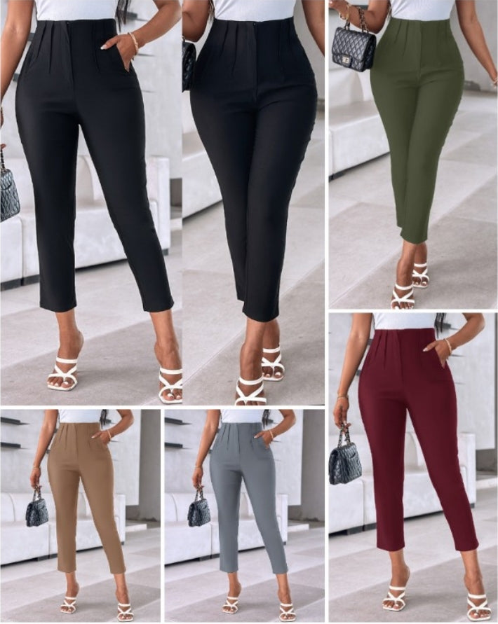 Premièrement : Ce Pantalon de travail court taille haute Femme .
