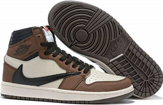 Les Air Jordan 1 Retro High "Travis Scott" (Cactus Jack) Femme incarnent la fusion parfaite entre le style emblématique de Jordan et l’audace créative de Travis Scott.