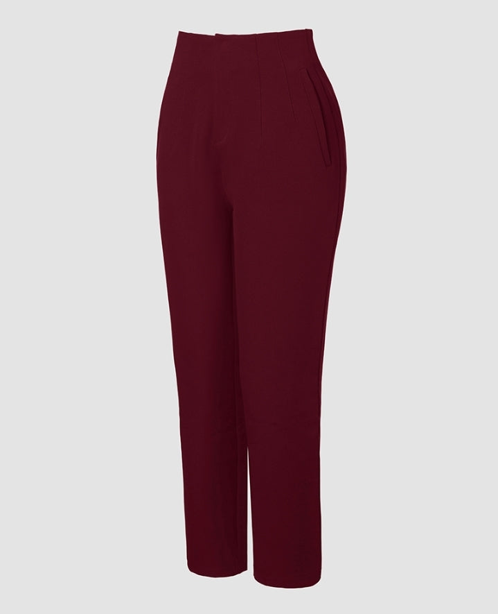 Premièrement : Ce Pantalon de travail court taille haute Femme .