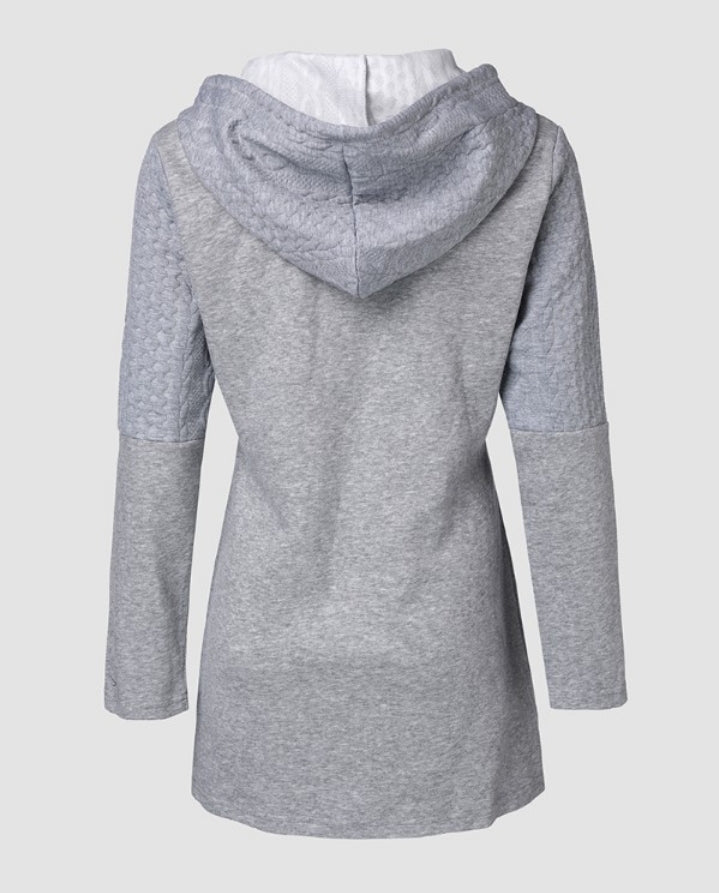 Premièrement : Adoptez un look chic et confortable avec ce Manteau décontracté à capuche avec fermeture éclair et texture torsadée femme 