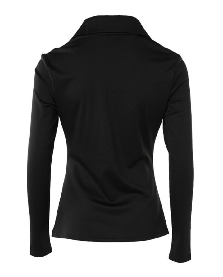Premièrement : Cette Chemise boutonnée à manches longues et col froncé femme.